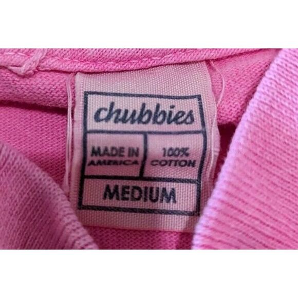 Chubbies Mock Turtleneck Long Sleeve T-Shirt Men's Size M Pink Made In USA Beach - Picture 5 of 5
